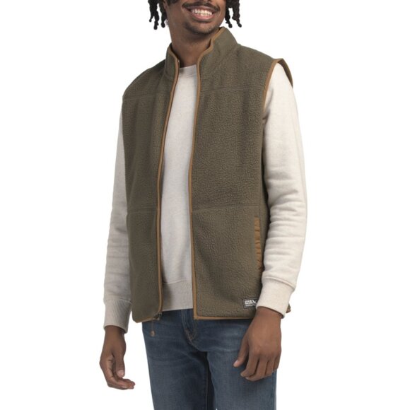 EDDIE BAUER Fatigue Faux Shearling Vest - Picture 1 of 2
